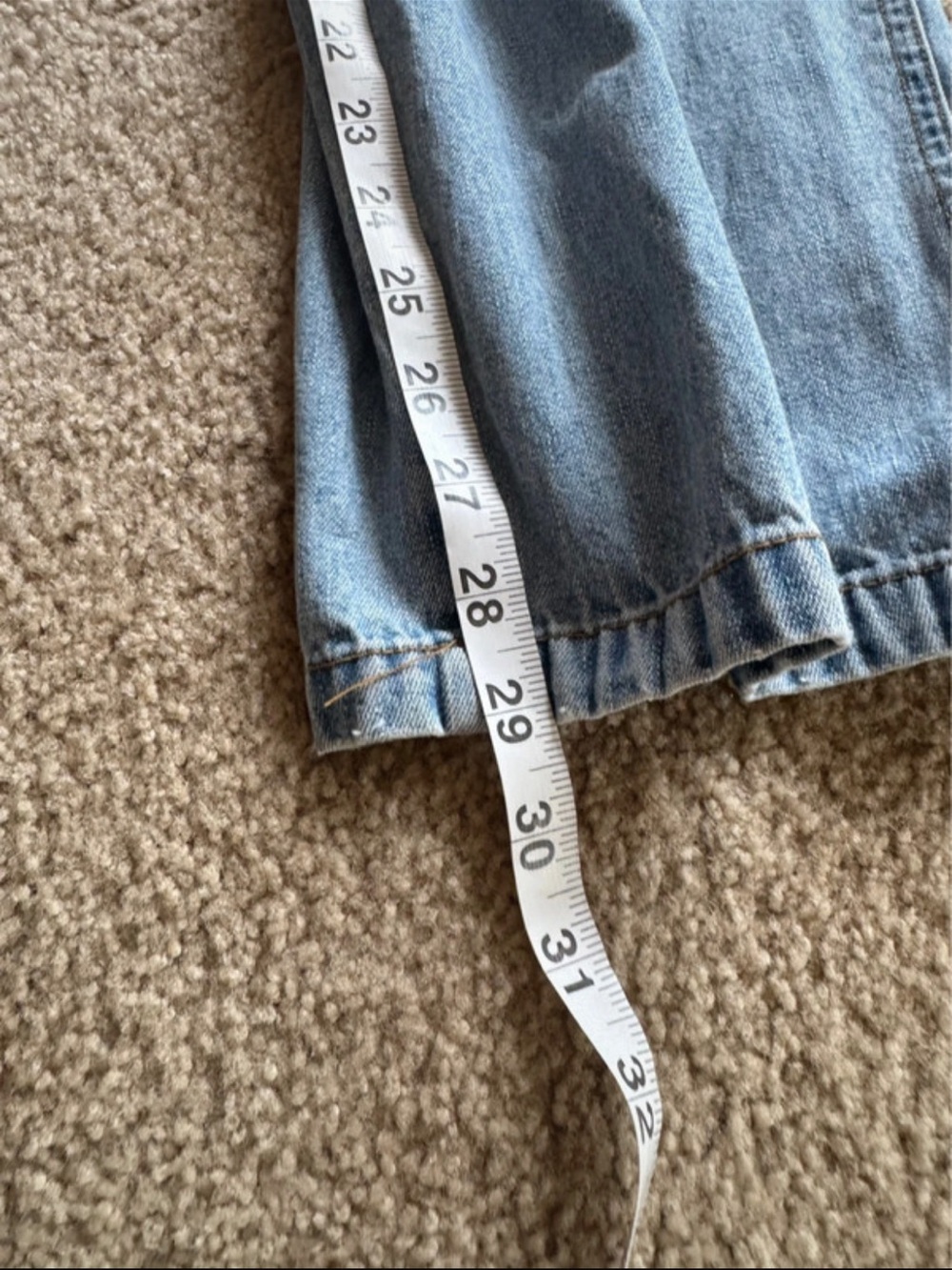 No Boundaries Light Blue Denim Overalls with Red Patch - Picture 6 of 6
